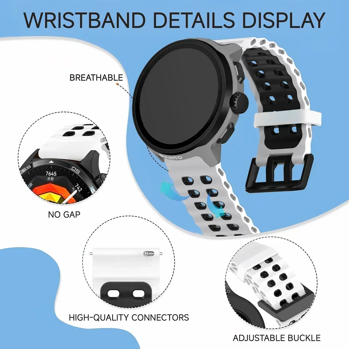 حزام سيليكون ثنائي اللون يسمح  - مراجعة Motorola Smartwatch Accessories وسعره