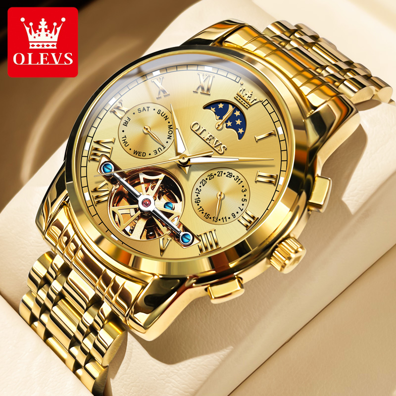 OLEVS 6617 ساعة ميكانيكية كلاس - مراجعة Leather Classic Strap وسعره