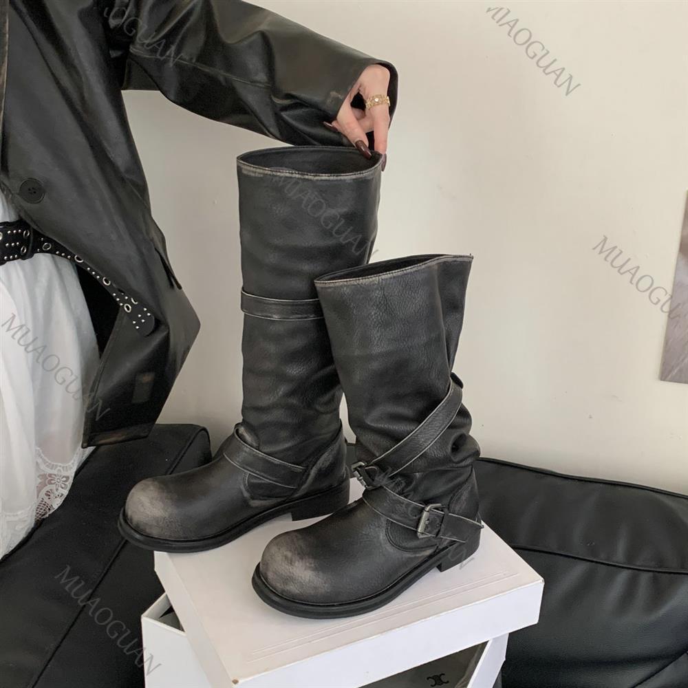 ربيع الخريف صندل بكعب مكتنز ال - مراجعة Leather Classic Strap وسعره